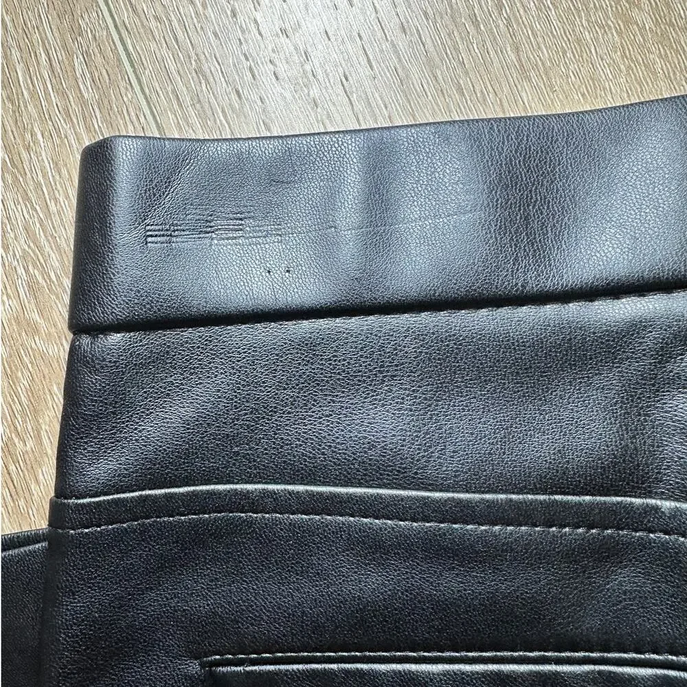 Zara High Waist Faux Leather Bootcut Pants Black Spring Style Size‎ Small
